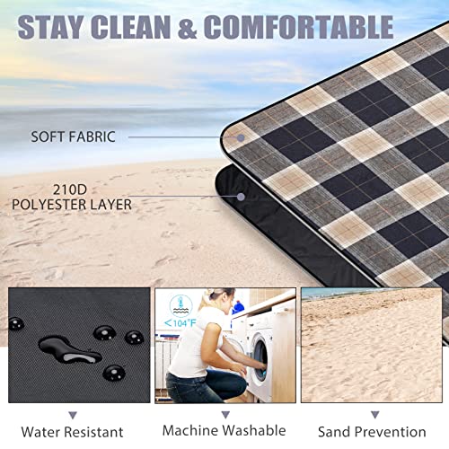 G GOOD GAIN Waterproof Picnic Blanket Portable with Carry Strap for Beach Mat or Family Outdoor Camping Party (Brown) - color: Slate