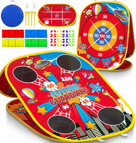 Spider Bean Bag Toss Game for Kids – 3-in-1 Cornhole Board Outdoor Toys for Toddlers, Family Fun Games for Beach & Yard, Birthday Easter Gifts for Ages 3 4 5 6 7 8-12 Year Old Boys Girl