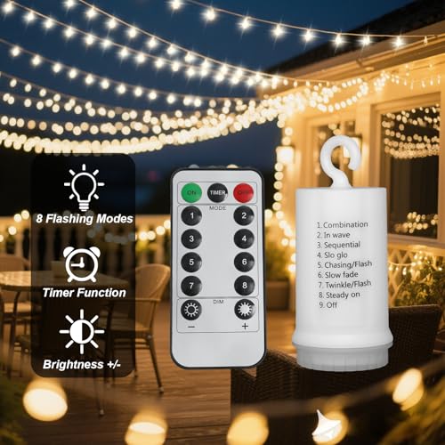 200 Led Fairy String Lights with Remote Timer, Firefly Bunch Lights Battery Operated, 8 Flashing Modes 10 Strand, Waterfall Twinkle Lights for Indoor Outdoor Halloween Christams Decor, Warm White - style: Warm White with Timer