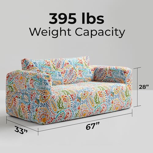 510 DESIGN Inflatable Couch Air Sofa - Blow Up Chair Portable with Handle & Tie-Down Loops, Weatherproof & Water Repellent Indoor/Outdoor Sofa for Patio, Camping, Pool, 67" Lx33 Wx28 D Multi - color: Multi Color, size: Sofa 67x33x28"