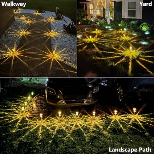 DenicMic Solar Lights Outdoor 10 Pack Waterproof 3000K Warm White LED Stainless Steel Stake Outside Lights for Yard Pathway Garden Driveway Walkway Landscape Path Lighting - color: Warm 10Pack
