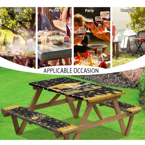 Graduation Decorations Class of 2025 Tablecloth - 3 Pcs Elastic Congrats Grad Table Cloth for Graduation Party Decorations - color: Graduation Patterns, size: Small