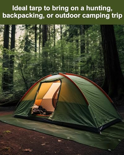 SmoothNovelty 6 Pcs Large Waterproof Tarp 8 x 10 ft Heavy Duty 5.5 Mil Thick Poly Tarpaulin with Grommets Multipurpose Protective Cover for Summer Home Boats Cars Camping Rv Pool Tent - color: Green,brown,black, size: 8 x 10 ft