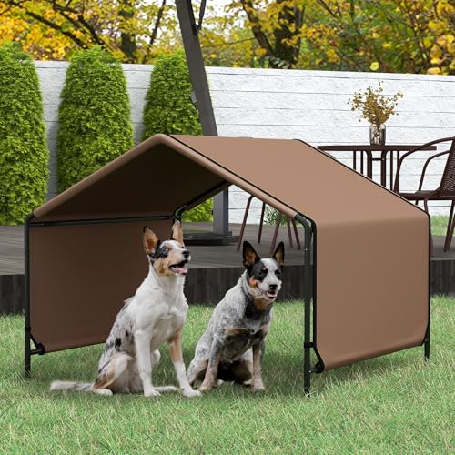 Dog Shade Shelter, Portable Pet Tent, Water Resistant Dog House for Shade Protection, Outdoor, Garden, Patio, Backyard, Brown
