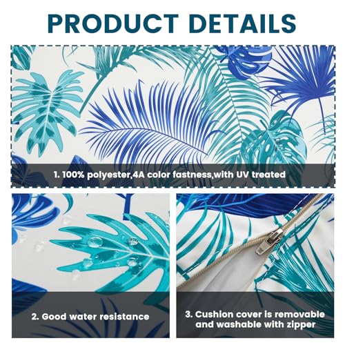 ARTPLAN Deep Seat Outdoor Patio Chair Cushions,2-Piece Seat and Back Cushion Set 24x24x6 and 18x24 Inches,Square,Floral,Blue White Flowers - color: Blue White