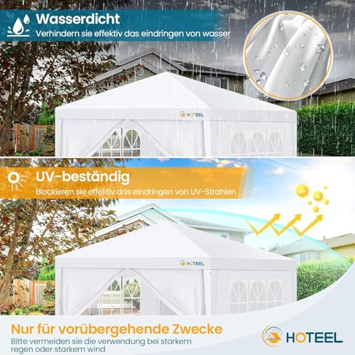 HOTEEL 10x10FT Party Tent with 4 Removable Sidewalls for Parties, Carpas para Fiestas, Weddings, BBQ, Waterproof Outdoor Event Canopy, Patio Camping Gazebo, White - color: White, size: 10x10 ft (With 4 Sidewalls)