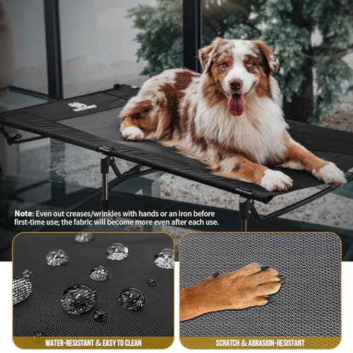 ONETIGRIS Elevated Dog Bed, Outdoor Dog Cod Large Raised Dogs Bed with Chew Proof Mesh, No-Slip Portable Dogs Cot Bed for Indoor & Outdoor Portable - color: Black, size: Medium