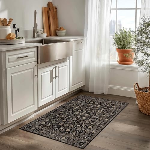 Ruaruarug Area Rug Non Slip Machine Washable Ultra Soft Living Room/Bedroom/Kitchen/Outdoor/Classroom Black Gold, 2'×3' - color: Black Gold, size: 2' x 3' (Rectangular)