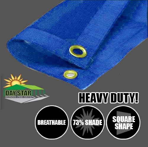 8x20 Blue Mesh Heavy Duty Tarp Net Sunshade Fence Screen Patio and Canopy Cover - size: 8x20