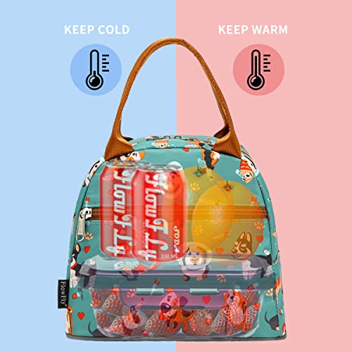 FlowFly Insulated Lunch Cooler Bag - Tote Bag Organizer for Women/Men, Dog - color: Dog