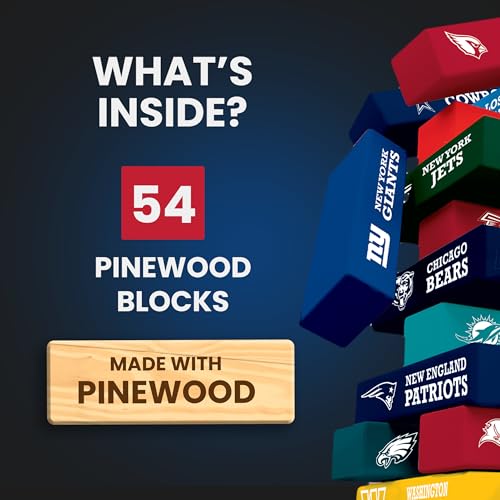 Masterpieces Tumble Tower - NFL All Teams, Officially Licensed Wood Blocks