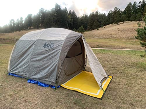 Mountain Mat 5x7 Yellow RV Patio Mat with Carry Bag – Extra Thick 5mm Recycled Poly Rug – Waterproof, Reversible, Heavy-Duty – Premium Camping Mat for Patio, Beach, Deck (Yellow with Carry Bag, 5'x7') - color: Aspen Yellow [5x7], style: 5' x 7'