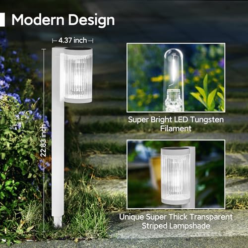 ELECLINK Solar Pathway Lights Outdoor, 6 Pack Upgraded Outdoor Solar Lights for Outside Super Bright Up to 12Hrs, IP65 Waterproof Solar Garden Lights for Yard Walkway Gifts for Women Mom Grandma - color: Cool White, size: 6 Pack
