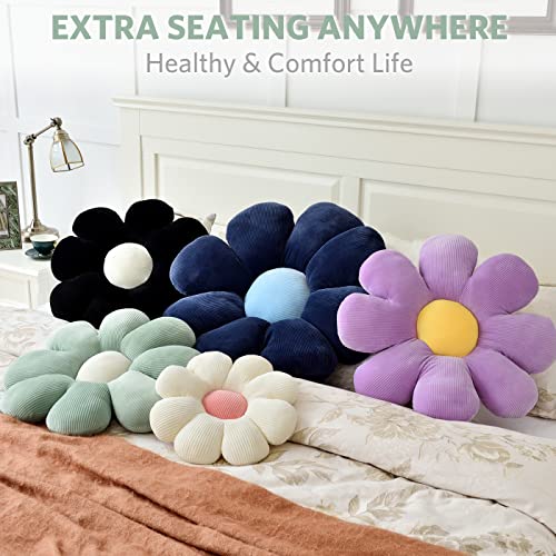Sioloc Flower Pillow Shaped Throw Pillow Butt Cushion Flower Floor Pillow,Seating Cushion,Cute Room Decor & Plush Pillow for Bedroom Sofa Chair(Green,15.7'') - color: Green