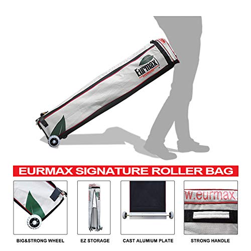 Eurmax USA 10x20ft Pop Up Canopy, Commercial Instant Tent for Outdoor Events, Patented No-Tip Rolling Storage Bag with 6 Sandbags,UV & Water Resistant,Heavy Duty Portable Shelter Gazebo,White - color: White, size: 10x20