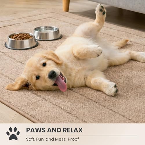 PURRUGS Dirt Trapping Door Mat 24" x 59", Non-Slip/Skid Machine Washable Entryway Rug, Dog Doormat, Super Absorbent Welcome Mat for Muddy Wet Shoes and Paws, Beige - color: Beige, size: 24" X 59"