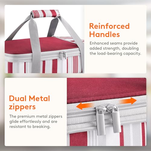 Lifewit Insulated Double Decker Casserole Carrier, Expandable Lasagna Lugger Tote Bag for Hot or Cold Food, Fits 9" x 13" Baking Dish for Potluck Parties, Picnic and Cookouts, Red - color: Red