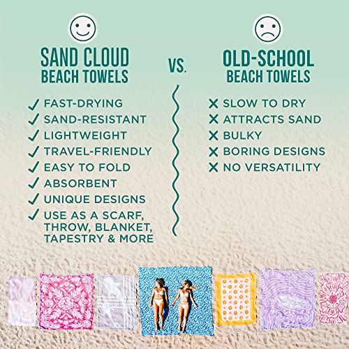 Sand Cloud Extra Large Turkish Beach Towel - Free 100% Organic Cotton Yarn Quick Dry for Beach, Picnic, Blanket or Bath As Seen on Shark Tank Marine Life (Crush Turtle Teal) - color: Crush Turtle Teal, size: X-Large