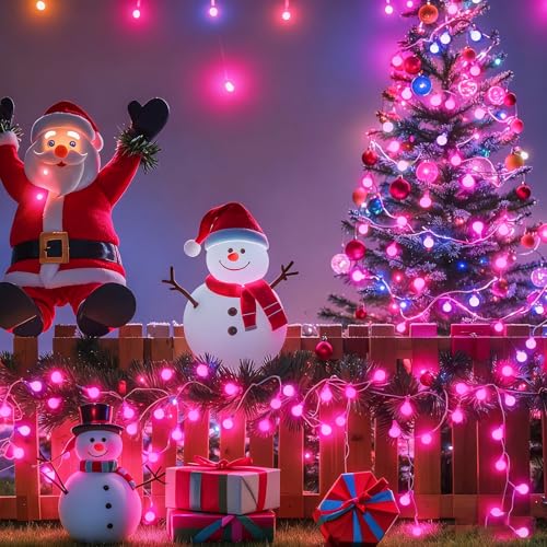Mothers Day Decorations Lights USB Plug in 38ft 100LED 8 Mode Remote Timer Mini Globe Fairy String Lights Gifts for Mom Women Girl Mother Bedroom Indoor Dorm Happy Valentines Mother's Day Decor, Pink - color: 100LED-Pink
