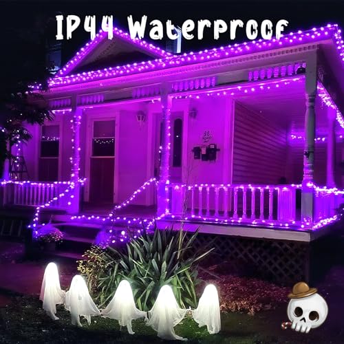 Connectable Purple String Lights, 2pack 164ft 400Led 13 Modes String Lights Plug in, Twinkle Light with Timer Indoor/Outdoor for Tree Party Halloween Decorations - color: Purple