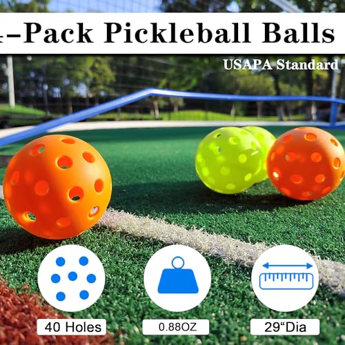 Portable Pickleball Net Set, 22FT Regularion Size Pickle Ball Net with Paddles Set, Outdoor Pickleballs and Carry Bag, Easy Setup for Indoor, Outdoor, Driveway - color: Blue, style: Pickleball Net and Court Marker