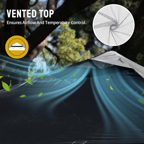 CROWN SHADES 12x12 Pop Up Canopy Outside Canopy, Patented One Push Tent Canopy with Wheeled Carry Bag, Bonus 8 Stakes and 4 Ropes, Black - color: Black, size: 12x12