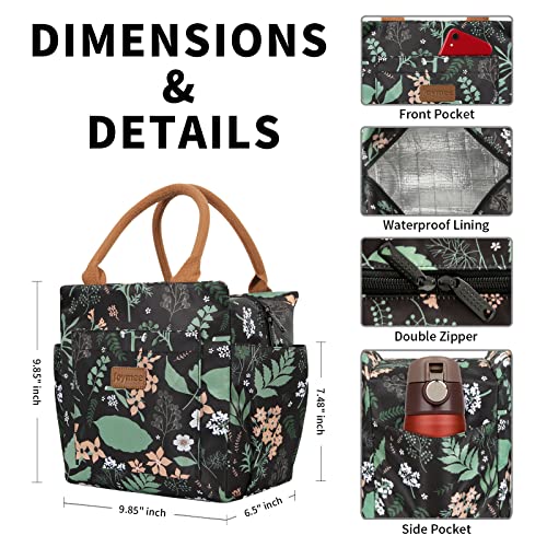 Joymee Lunch Bag - Green Leaf, Women's Insulated Reusable Durable Leakproof Large Spacious Cooler Tote for Office, Picnic, Camping - color: 04 Green Leaf