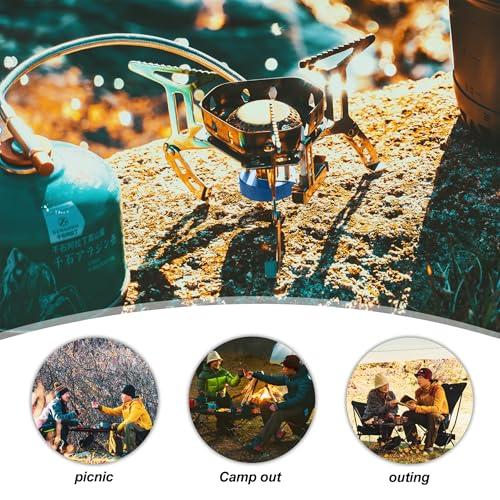 Widesea 3500W Windproof Camp Stove,Camping Gas Stove, Small Camping Stove with Piezo Ignition,Portable Collapsible Stove for Outdoor,Picnic, and Backpacking Hiking - style: WINDPOOF STOVE