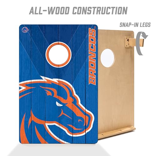 YouTheFan NCAA 2’ x 3’ Wood Cornhole Game with Logo Bags - color: Boise State Broncos, size: 2' X 3'