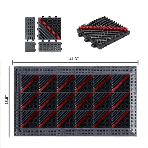 Outdoor doormat, modular interlocking splicing mat, multifunctional heavy-duty doormat, 3-in-1 dust removal, snow removal, non-slip doormat, suitable for front door and garage entrance(41.3"X23.6") - size: 2ft*3.5ft