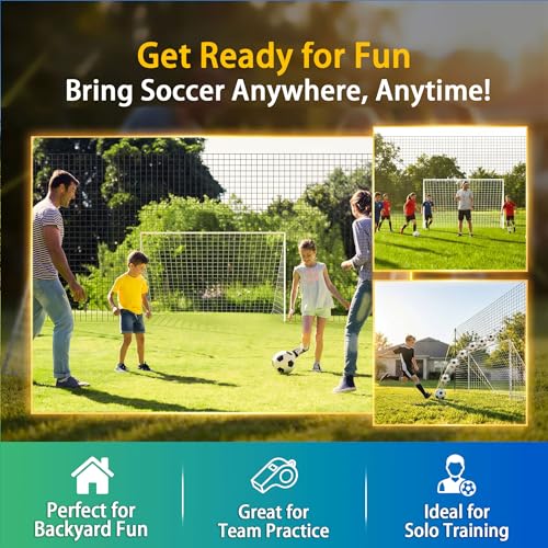 3-in-1 Soccer Goal with Rebounder & Backstop Net, Soccer Training Equipment for Backyard, Soccer Rebounder for Shooting, Passing & Ball Control, Kids & Youth - style: Large