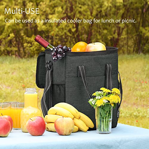 Tirrinia 6 Bottle Wine Gift carrier - Insulated & Padded Wine Carrying Cooler Tote Bag with Handle and Adjustable Shoulder Strap for Travel or Picnic, IDEAL Wine Lover Gift, Black - color: Black