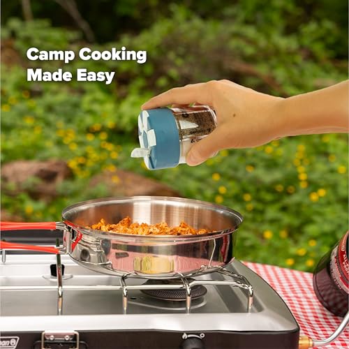 Coghlan’s Multi-Spice Shakers – Compact 6-in-1 Seasoning Containers for Camping, Travel, BBQ & Everyday Cooking – Lightweight, Portable, Mess-Free Design – Made in USA