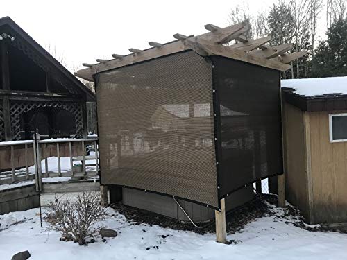 Ifenceview 4'x1' to 4'x50' Brown Shade Cloth/Fence Privacy Screen Fabric Mesh Net for Construction Site Yard Driveway Garden Railing Pool Balcony Canopy Awning 160 GSM UV Protection (4' x 2') - size: 4' x 2'