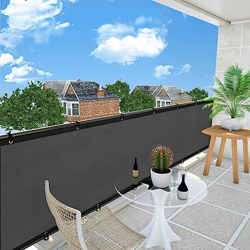 UPGRADE Fence Privacy Screen 4' x 25' Fence Commercial Shade Cover with Brass Grommets Heavy Duty Perfect for Outdoor Back Yard-Dark Grey, Customizable - color: Dark Gray, size: 0 4' x 2 5'