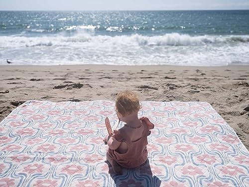 Shwally The Picnic Mat - Indoor/Outdoor Rug with Hand-Drawn Designs - Machine Washable, Water Resistant, Durable & Wipeable Material - Foldable & Easy to Carry - Large (Dakota Sky) - style: Dakota Sky