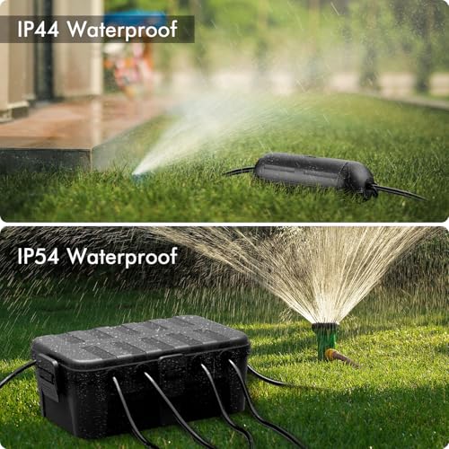 RESTMO 5-Piece Outdoor Waterproof Electrical Box Set – 12.5" x 8.5" x 5" Large & 7.1" x 2.3" x 2.3" Small, Weatherproof Boxes for Power Strip, Outlet, Plug, Socket, Timer, Holiday Light, Black - color: Black