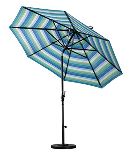 California Umbrella GSPT908302-5453 9' Round Aluminum Market, Crank Lift, Push Button Tilt, Black Pole, Sunbrella Canvas - color: Canvas