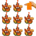 8 PACK Thanksgiving Turkey Ring Toss Game Include 8 Wooden Turkey Target Stands with 8 Plastic Rings Happy Thanksgiving Turkey Toss Game for Girl Boy Adults Fall Family School Party Supplies