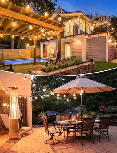 Larkvue 25FT LED Outdoor String Lights, 10+1 Edison S11 Dimmable Bulb Waterproof Patio Lights, Connectable Outside Hanging Strand for Backyard Garden - color: Black