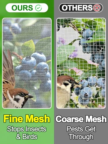 8x25ft Large Garden Netting - Ultra Fine Mesh Plant Covers to Keep Small Animals Pest Out, Bird Barrier Screen for Protecting Vegetables Fruits Flowers Raised Beds (Without Support Pole) - size: 8 x 25ft