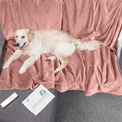 PETMAKER Dog Blanket - 80x100in Reversible Sherpa Blanket - Throw Blankets for Bed, Couch, Crate, or Car - Machine Washable Puppy Essentials (Pink) - color: Pink, size: X-Large