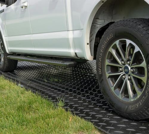 12 Pcs Ground Protection Mats - Black, 3' x 8', Heavy Equipment Mats w/ 22 Pcs Single Connectors - color: Black, size: 12 - Pack