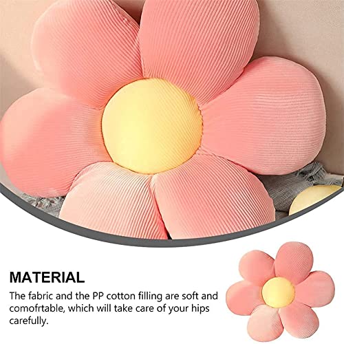 LEHU Flower Pillow, Flower Shaped Seating Cushion -Cute Daisy Pillow for Girls Tweens Room Decor Flowe Floor Pillow for Reading and Lounging Comfy (Pink petals-15'') - color: Pink Petals, size: 15''