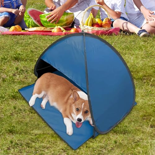 Head Sun Shelter Tent, PopUp Beach Shade Sun Protection Face, Pet Beach Tent, Instant Protection Canopy, Windproof Waterproof Small Breathable Portable for Camping - color: Gem Blue