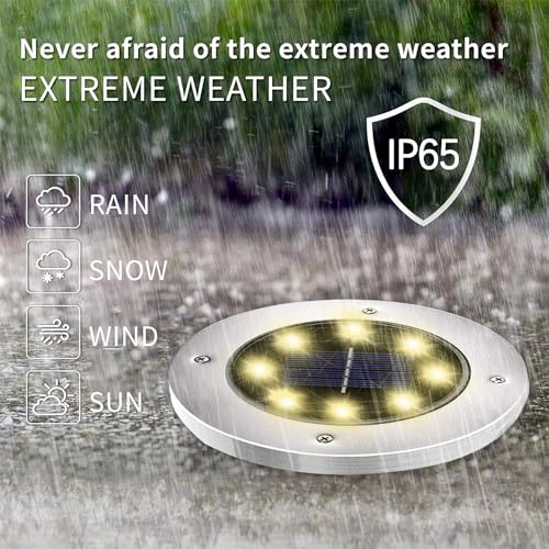 INCX 4.6 inch Solar Lights Outdoor Waterproof,16 Pack Solor Ground Light for Outside, Solar Garden Lights Landscape Lighting for Patio Pathway Lawn Yard Deck Driveway Walkway, Warm White - color: Warm, size: 16 Pack