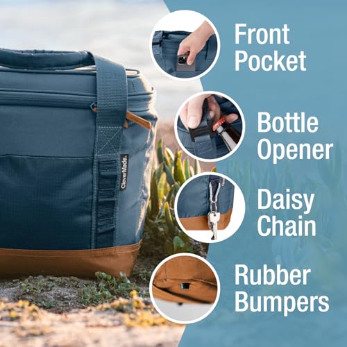CleverMade Pacifica Collapsible Cooler Bag – Small Portable Cooler Bag for Travel, Foldable Insulated Cooler for Beach, Picnic & Road Trips, Holds Up to 18 Cans, Leakproof Soft Carry Cooler - Gray - color: Charcoal Gray, size: Small