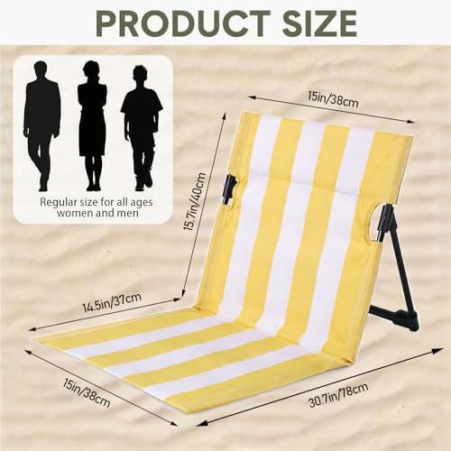 Stripes Foldable Pool Chair,Ultra-Light Portable Beach Chair with Carry Bag for Sunbathing Swimming Poolside Picnic Lawn Road Hiking Trips (1, Yellow and White) - color: Yellow and White