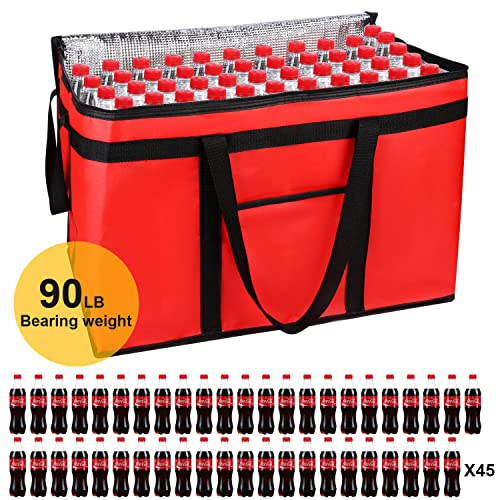 musbus 4 PACK 22x14x13 XXXL Insulated Food Delivery Bag Cooler Bags Keep Food Warm Catering Therma for doordash Catering Cooler Bags Therma Catering Shopper hot Red 22w x 14 lx 13d - color: Red, size: XXX-Large（24W x 15H x 14D）
