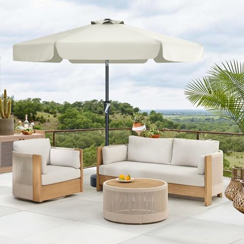 MASTERCANOPY Valance Patio Umbrella for Outdoor Table Market (7.5ft, Light Beige) - color: Light Beige, size: 7.5FT